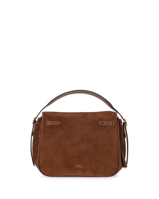 Ralph Lauren Brown Suede/Leather-P Id Sth-Stl-Lrg