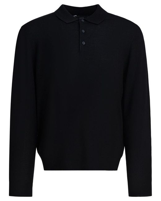 Vince Blue Merino Wool Polo Shirt for men