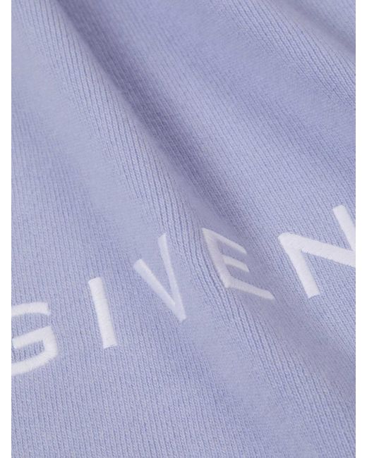 Givenchy Blue Wool And Cashmere Scarf for men