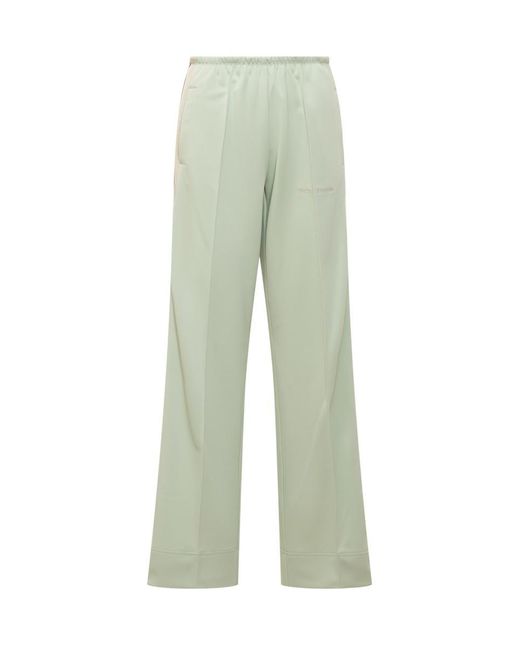 Palm Angels Green Pants With Logo