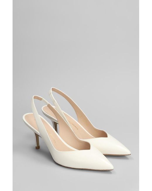 Stuart Weitzman White Eva 75 Pumps