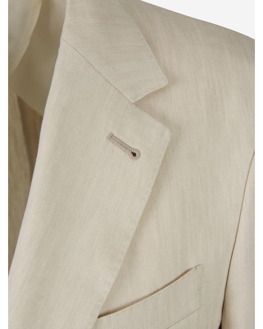 Canali Natural Wool And Linen Blazer for men