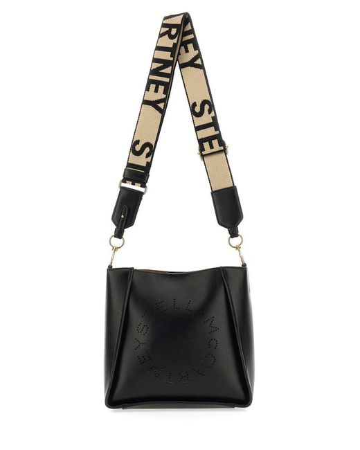 Stella McCartney Black Shoulder Bag With Logo