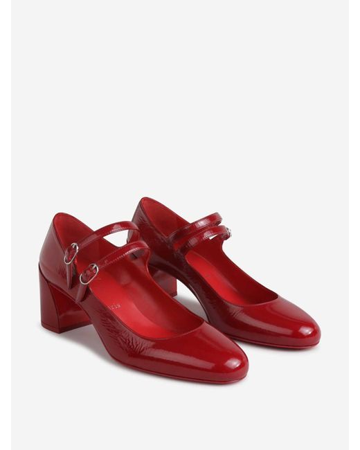 Christian Louboutin Red Miss Jane Patent Leather High Heel Shoes