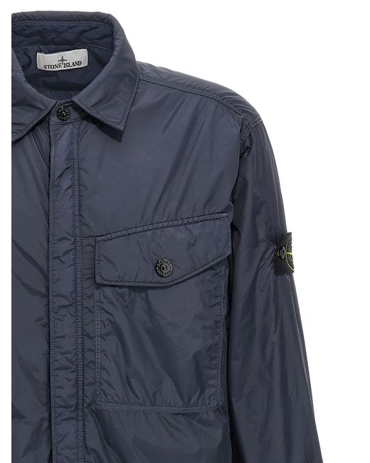 Stone Island Blue 'Garment Dyed Crinkle Reps Ny' Jacket for men