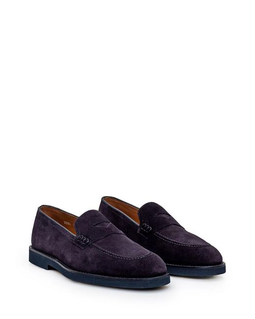 Doucal's Blue Leather Moccasin for men