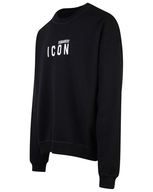 DSquared² Black 'Icon' Cotton Sweatshirt for men