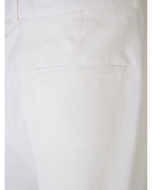 Peserico White Organza Formal Pants