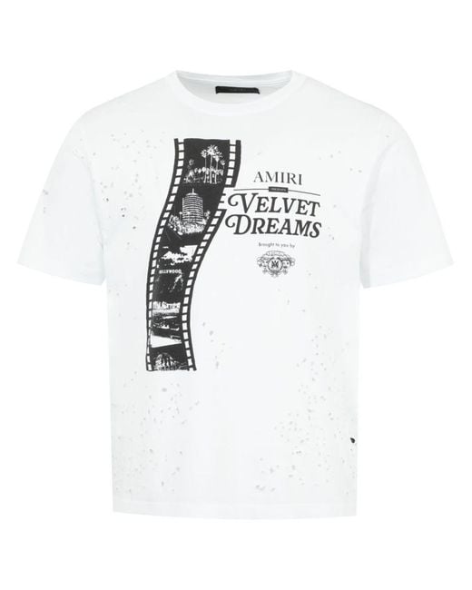 Amiri White Film Shotgun Tee Clothing for men