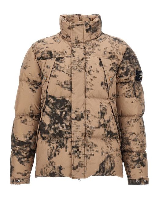 Stone Island Brown 'termo Reactive' Down Jacket for men