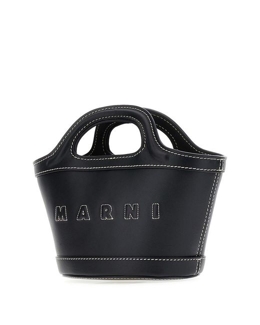 Marni Blue 'Tropicalia' Hand Bag With Logo And Embossed Details