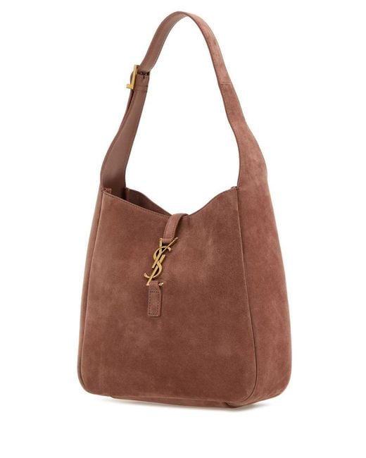 Saint Laurent Brown Dark Suede Small Le 5 Ãƒâ 7 Soft Shoulder Bag