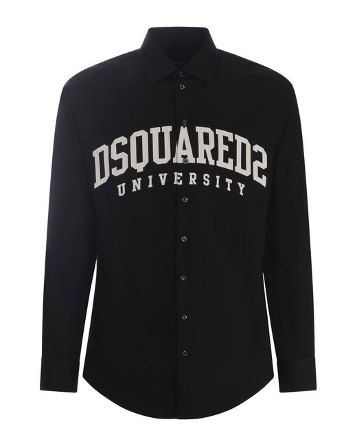 DSquared² Black Shirt "university" for men