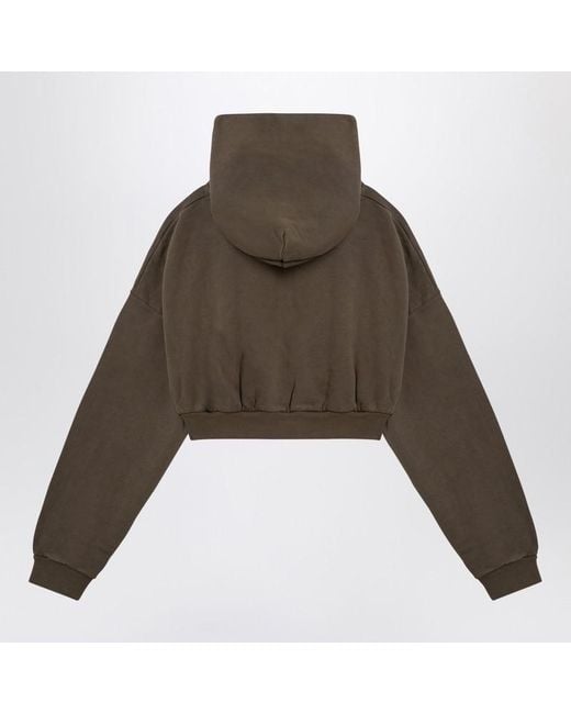 Entire studios Brown Military Cropped Sweatshirt