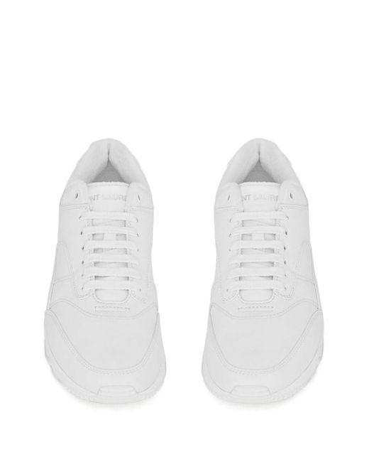 Saint Laurent White Bump Leather Sneaker for men