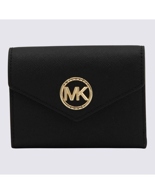 MICHAEL Michael Kors Black Leather Carmen Wallet | Lyst