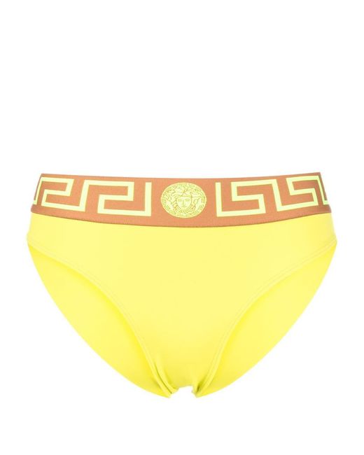 Versace Yellow Greca Jacquard Bikini Briefs for men