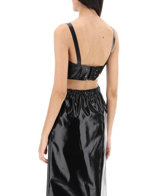 Maison Margiela Black Latex Top With Bullet Cups
