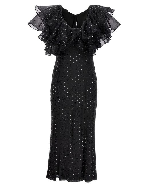 ROTATE BIRGER CHRISTENSEN Black Midi Dress