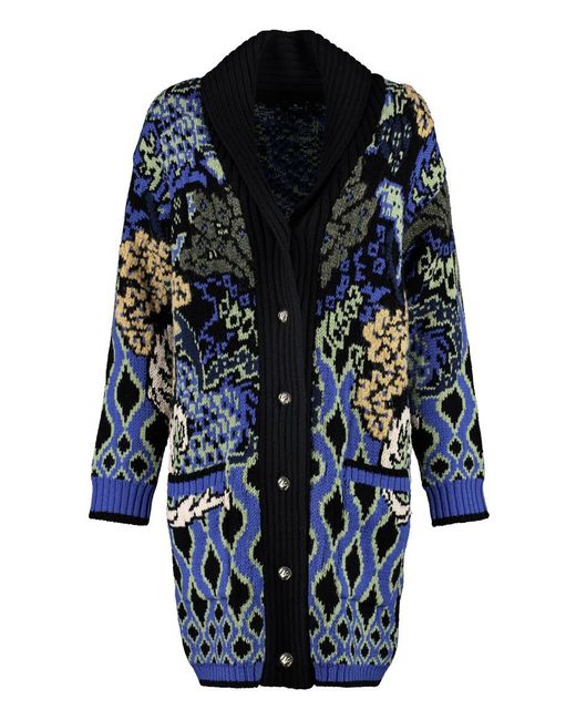 Etro Blue Jacquard Knit Jacket
