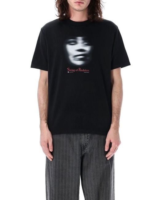 Our Legacy Black Swing Of Pendulum Print T-Shirt for men
