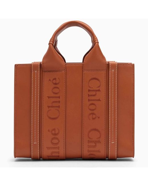 Chloé Brown Small Woody Caramel Shopping Bag