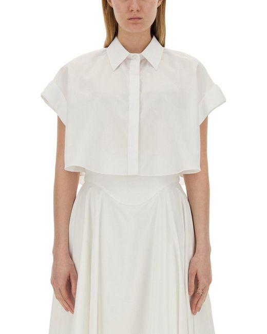 Alexander McQueen White Cropped Shirt