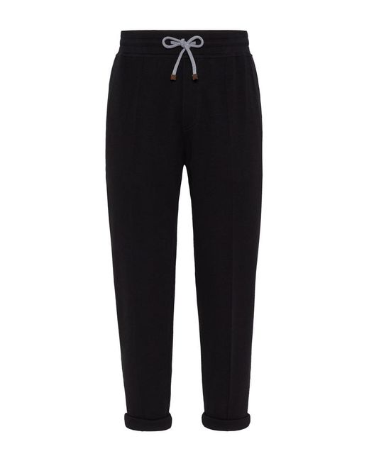 Brunello Cucinelli Black Regular & Straight Leg Pants for men