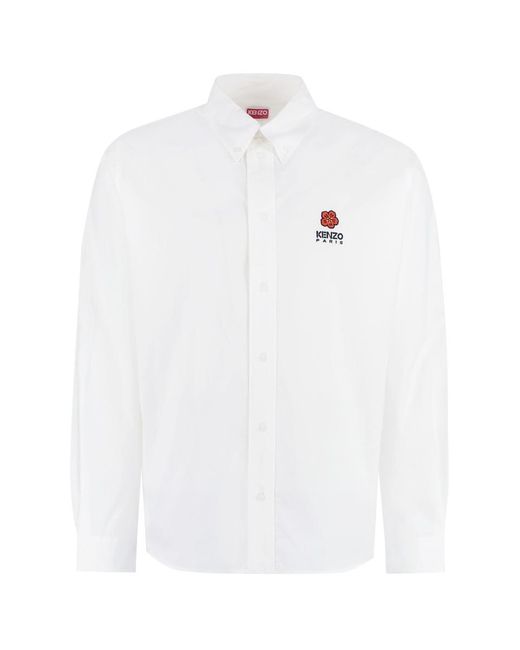 KENZO Boke Flower Crest Casual Shirt Ls White for men