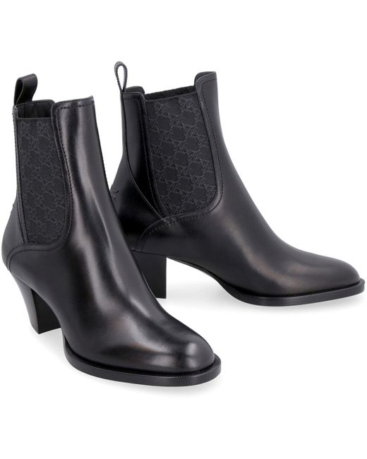 Fendi Black Leather Ankle Boots