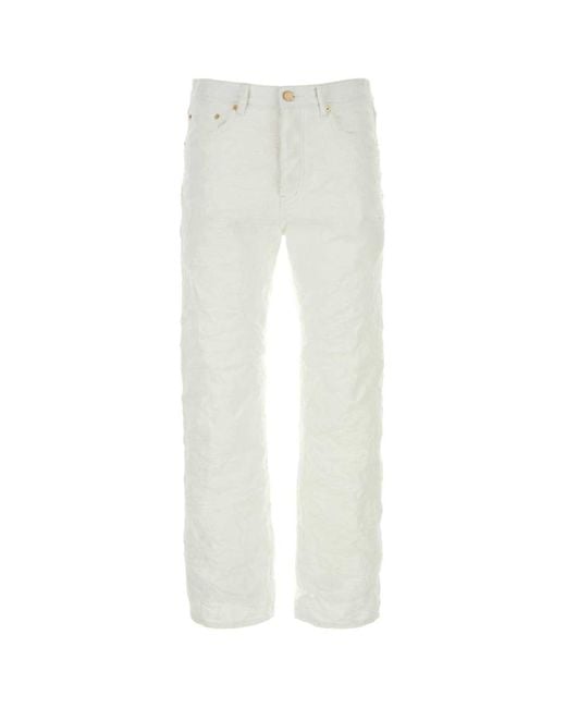 Purple Denim White Denim Jeans for men