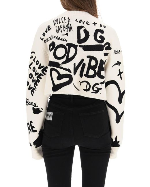 Tシャツ・カットソー Dolce & Gabbana Logo cropped sweater (FXH35TJAIH7 N0000) Dolce & Gabbana logo-embroidered Crop T-shirt | White | FARFETCH