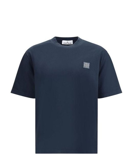 Stone Island Blue T-Shirts And Polos for men