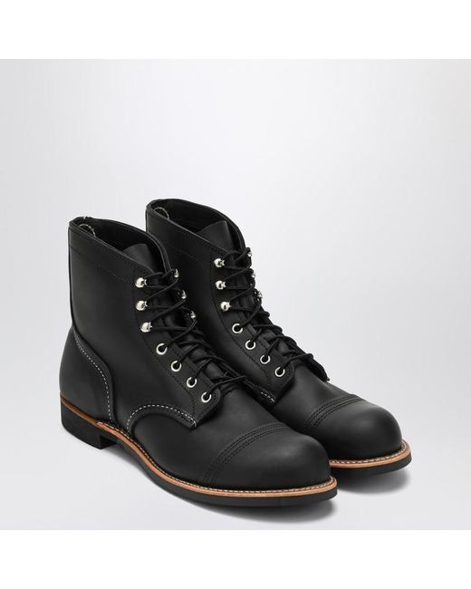 Red Wing Black Leather Iron Ranger Boot for men
