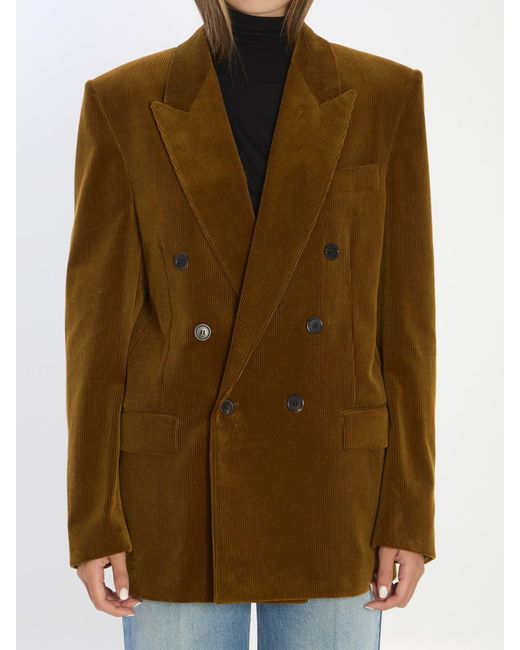 Saint Laurent Brown Corduroy Jacket