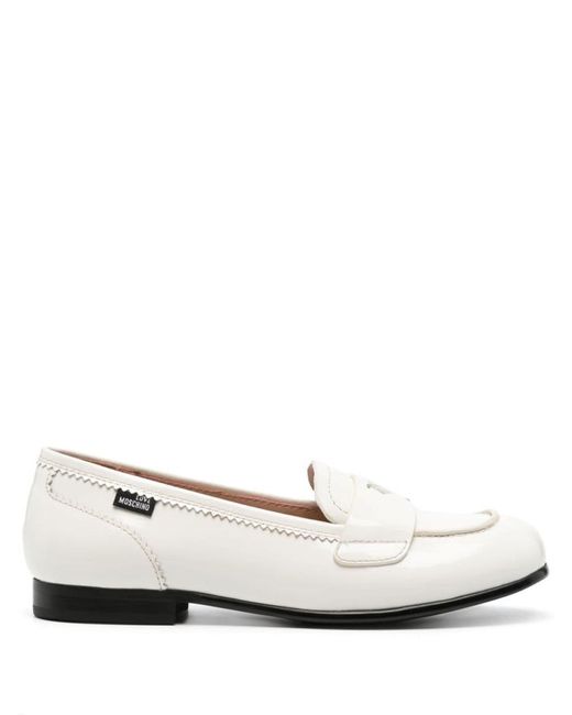 Love Moschino White Loafers With Logo Detail