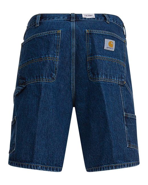 Carhartt Blue Short "Double Knee" for men