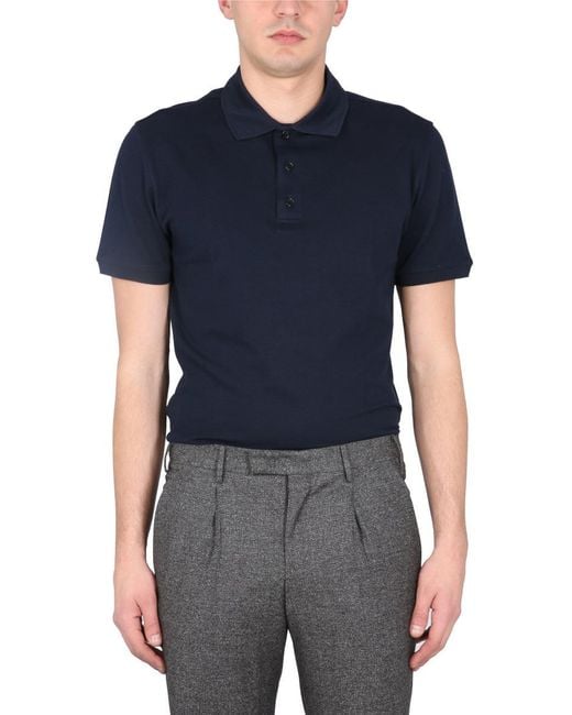 Brioni Blue Regular Fit Polo Shirt for men