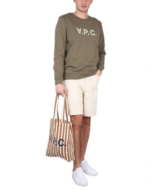 A.P.C. Green Weatshirt With V.p.c Logo for men