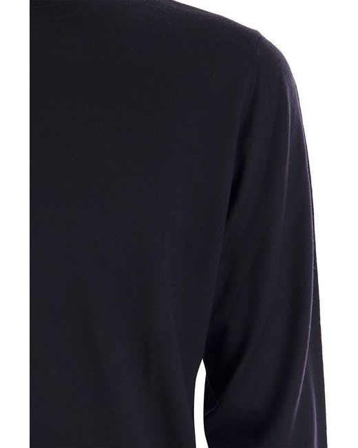 Fedeli Blue Derby - Wool Turtleneck Sweater for men