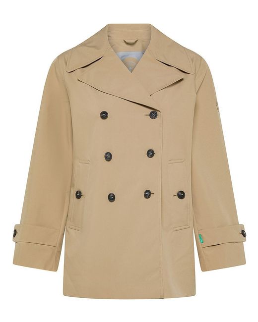 Save The Duck Natural Sofi Short Double-Breasted Trench Coat