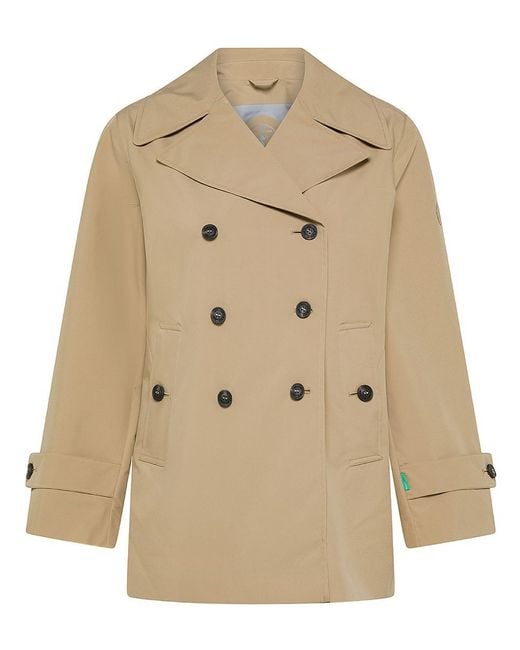 Save The Duck White Sofi Short Double-Breasted Trench Coat
