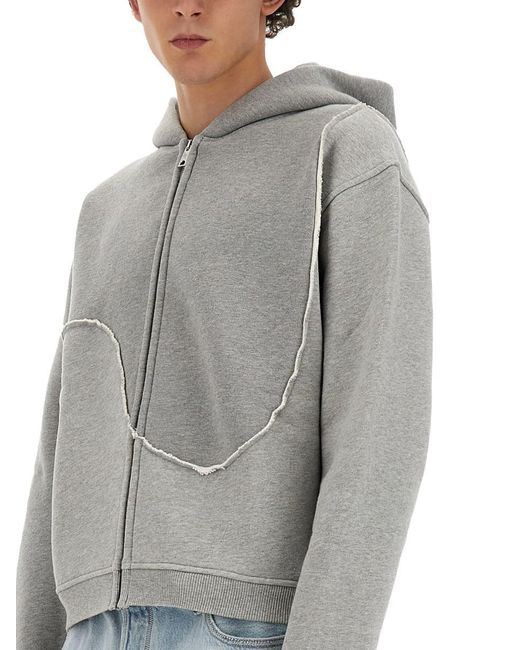 ERL Gray Zip Sweatshirt for men