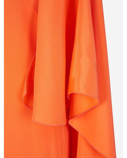 Max Mara Orange Crepe Maxi Dress