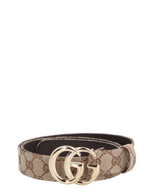 Gucci Natural Gg Marmont Belt With Buckle