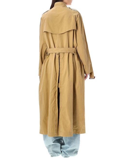 R13 Brown Oversized Deconstructed Trench Coat