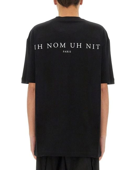 Ih Nom Uh Nit Black Leopard Mask Print T-Shirt for men