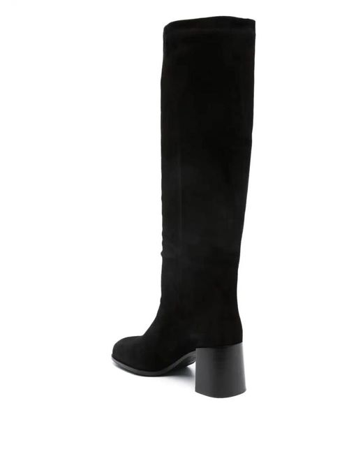 Prada Black Suede Knee-Length Boots
