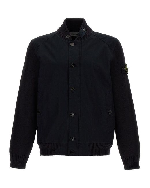 Stone Island Blue 'Bio Raso With Bio Alloy Light Cover Tc' Bomber Jacket for men