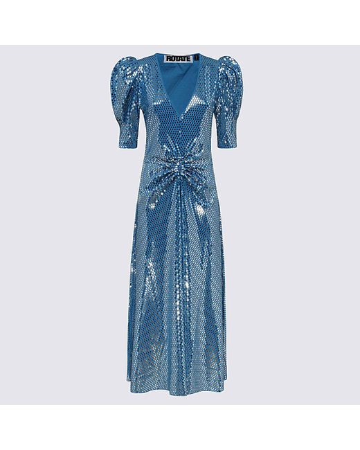 ROTATE BIRGER CHRISTENSEN Blue Metallic Sierina Dress | Lyst